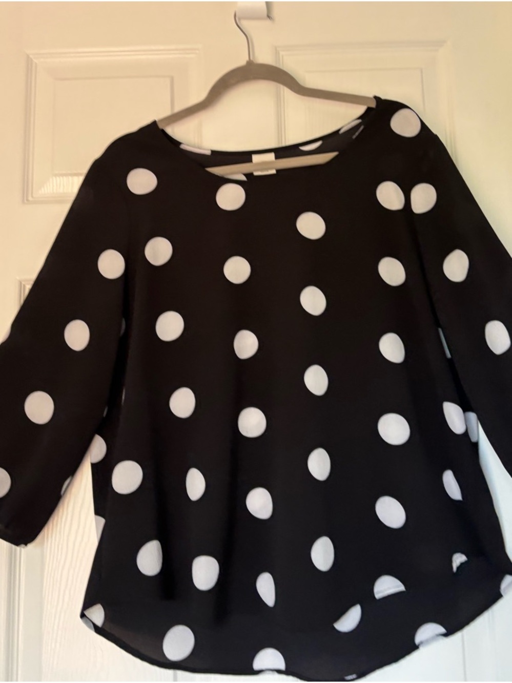Kaileigh Black and White Polka Dot Top